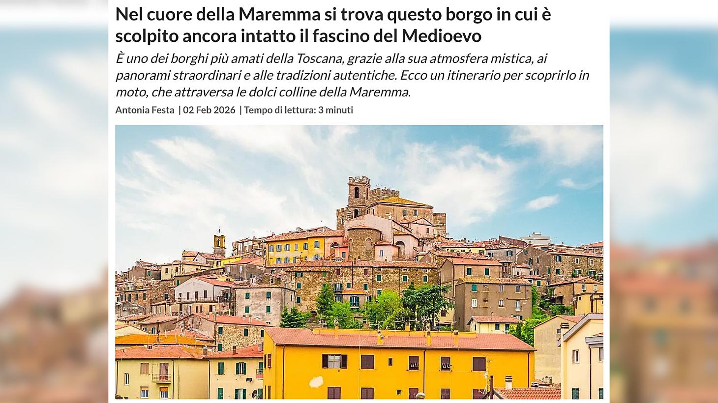 Il paese della Maremma che conquista il web: anche TrueRiders celebra il borgo a forma di cuore