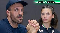 Monte Argentario, il grande abbraccio della Maremma a Ambra Sabatini e Valerio Teodori dopo le paralimpiadi. Video