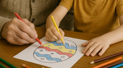 Alla biblioteca Gaetano Badii bambini e anziani decorano uova di Pasqua e condividono storie
