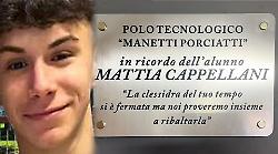 Il nome di Mattia scolpito nella memoria: il laboratorio del Manetti-Porciatti è ora dedicato a lui