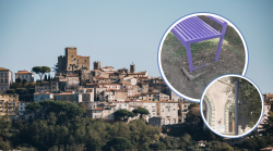 Vandali nel centro storico: divelta la panchina viola, abbattuto un lampione