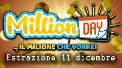 Million Day e Million Day Extra, estrazione di oggi gioved&igrave; 11 dicembre: i numeri vincenti