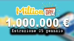 Million Day e Million Day Extra di oggi luned&igrave; 5 gennaio: estrazioni e numeri vincenti