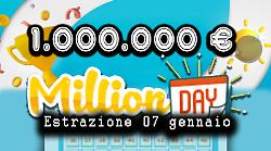 Million Day e Million Day Extra di oggi mercoled&igrave; 7 gennaio: i numeri vincenti
