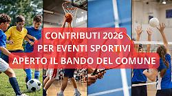 Contributi 2026 per eventi sportivi: aperto il bando del Comune