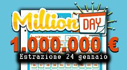 Million Day e Million Day Extra, le estrazioni e i numeri vincenti di oggi sabato 24 gennaio