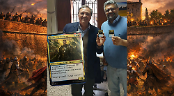 Marras l'ambasciatore: anche l'assessore nel set di carte Magic maremmane "i vicoli di Grossetum"