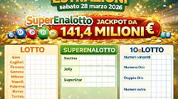 Lotto, Superenalotto e 10eLotto: estrazioni e numeri vincenti di oggi sabato 28 marzo. Jackpot stellare di oltre 141 milioni