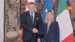 Meloni riceve premier slovacco Robert Fico a Palazzo Chigi