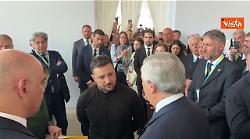 Conferenza sulla ricostruzione dell'Ucraina, il ministro Tajani accoglie il Presidente Zelensky
