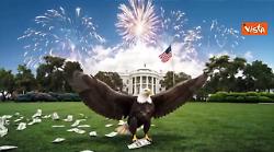 Piovono dollari e volano aquile, il video con l'Ai della Casa Bianca per celebrare la "Golden age"