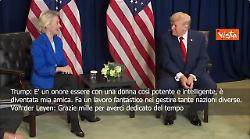 Trump dopo le critiche all'Ue incontra Von der Leyen: Donna intelligente, fa lavoro fantastico