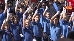 Il "Coro delle Mani bianche" accompagna inno di Mameli per la visita di Mattarella a Castelporziano