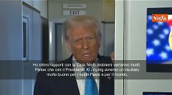 Trump sull'Air Force One: Mi attendo un buon incontro con Xi Jinping