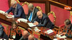 Riforma Giustizia, Nordio in Aula al Senato durante le dichiarazioni di voto