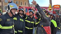 Crollo Torre dei Conti, ecco la squadra dei Vigili de Fuoco impiegata nei soccorsi ai Fori Imperiali