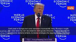 Trump: Amo l'Europa, ma non sta andando nella giusta direzione