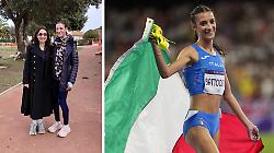 L'assessora Azzurra Droghini con l'atleta Nadia Battocletti, a destra Battocletti alle olimpiadi di Parigi 2024