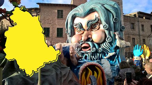 Carnevale in Umbria: maschere, carri allegorici e la storia del pi&ugrave; antico della regione