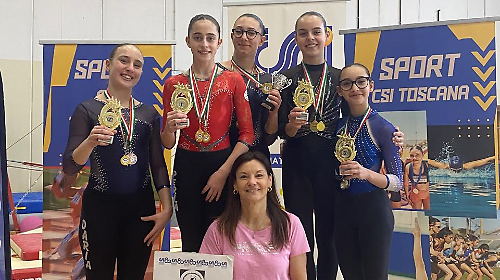 Polisportiva Barbanella Uno nell'Olimpo toscano della ginnastica artistica : Lori e Girelli d&rsquo;oro nel debutto regionale