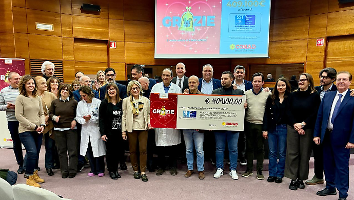 Oltre 409mila euro per i reparti pediatrici: la donazione di Conad nord ovest alla Asl