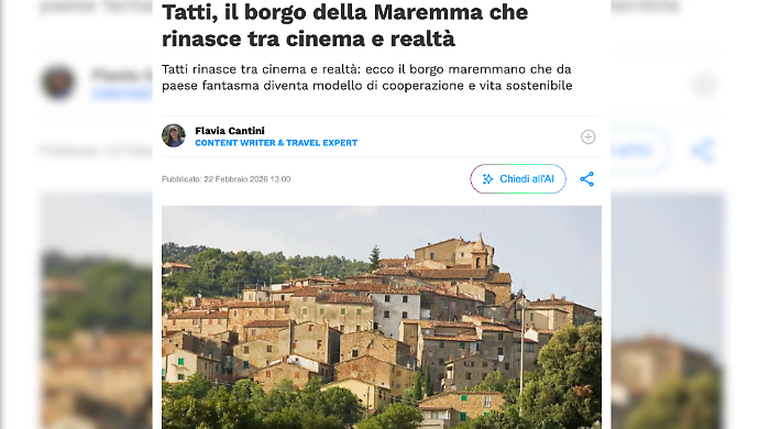 Da &ldquo;paese fantasma&rdquo; a modello sostenibile: Tatti conquista SiViaggia.it che annuncia l'arrivo del film nelle sale