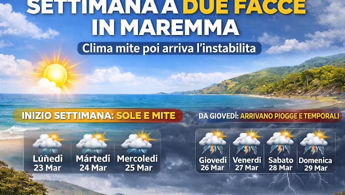 Primavera capricciosa in Maremma: sole in avvio di settimana, poi piogge in agguato