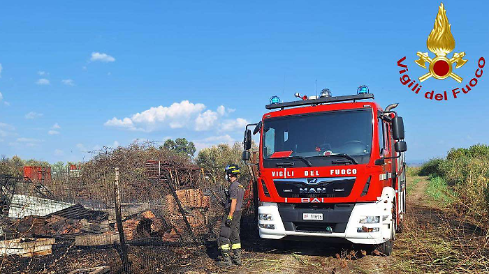 I Vigili del Fuoco sul posto