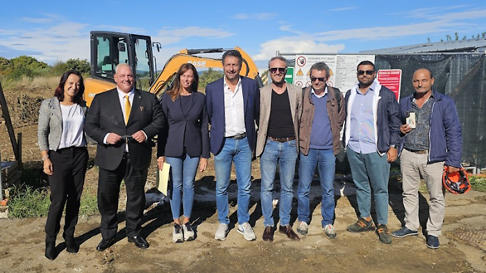 L'inizio dei lavori in via Giordania a Grosseto
