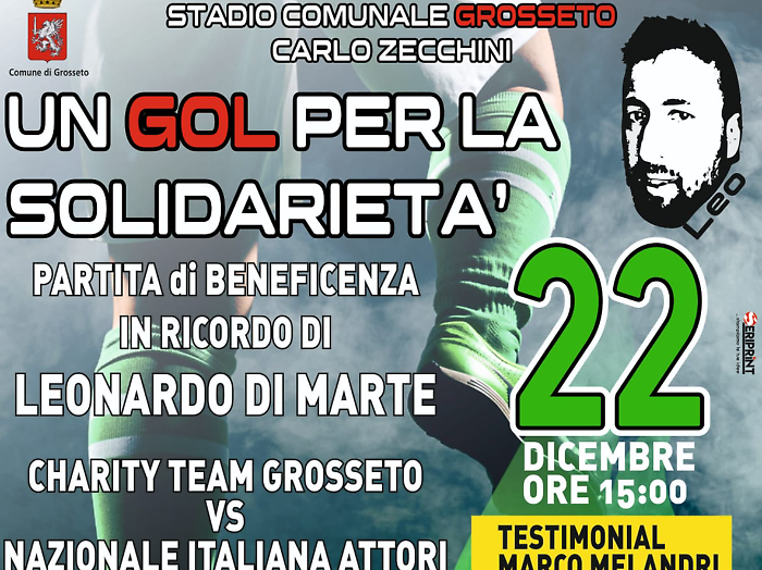 Grosseto, un gol per la solidarietà in ricordo di Leonardo Di Marte