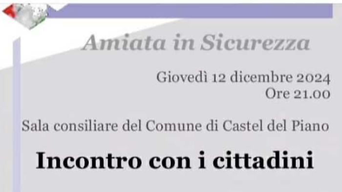 Castel del Piano, un incontro per parlare di sicurezza sul Monte Amiata
