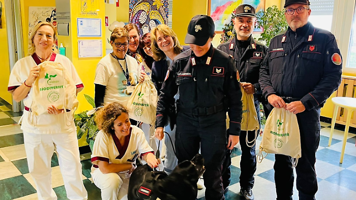 Visita dei Carabinieri del reparto per la Biodiversità all'ospedale Misericordia 