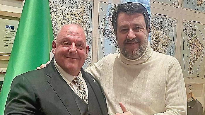 Il sindaco di Grosseto e il ministro Matteo Salvini 