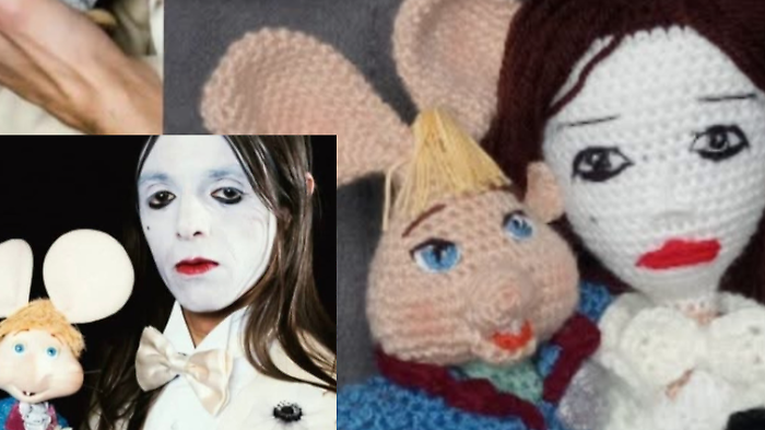 La bambola amigurumi di Lucio Corsi e Topo Gigio