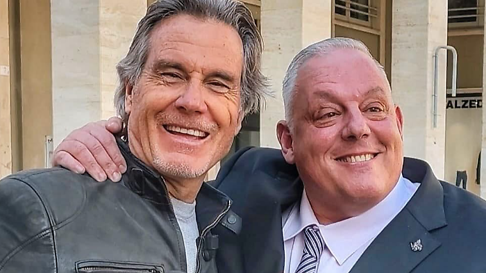 Jimmy Ghione e il sindaco di Grosseto Antonfrancesco Vivarelli Colonna