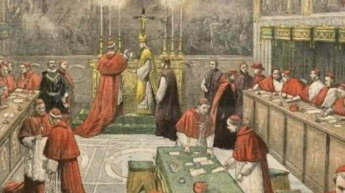 Una rappresentazione del conclave