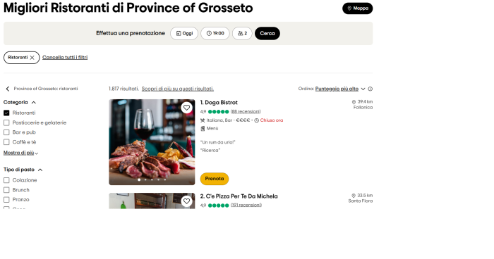 Dove mangiare in Maremma? Ecco la classifica dei 10 migliori ristoranti secondo Tripadvisor: vince Follonica, poi Amiata e Massa Marittima. Grosseto quarto