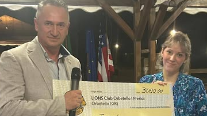 Il Lions Club Orbetello dona 3000 euro a Jessica Milani 