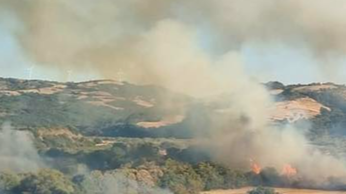 Brucia la collina a Piagge di Maiano,  allarme per il vento: in azione tre elicotteri antincendio 