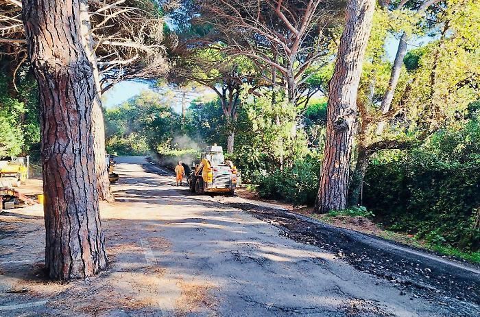 I lavori sulla strada di Punta Ala