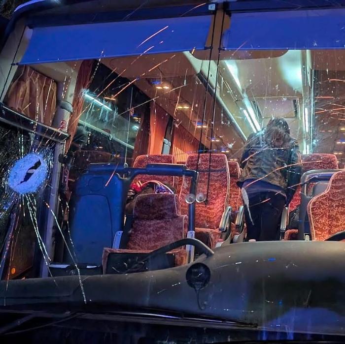 Il pullman dei tifosi del Pistoia Basket