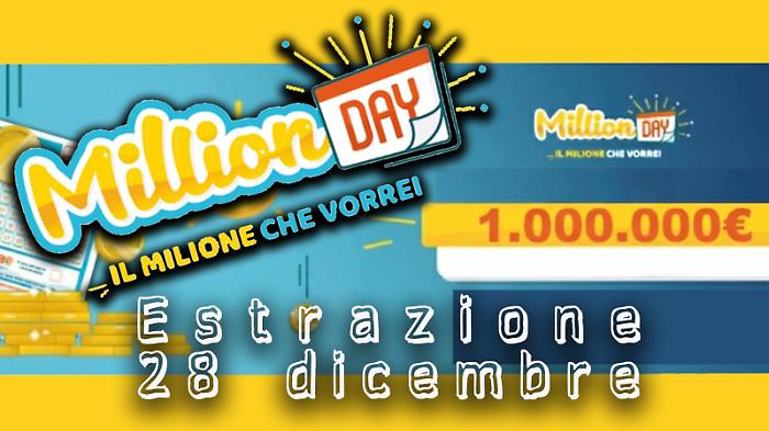 Million Day e Million Day Extra, le estrazioni di oggi domenica 28 dicembre: i numeri vincenti