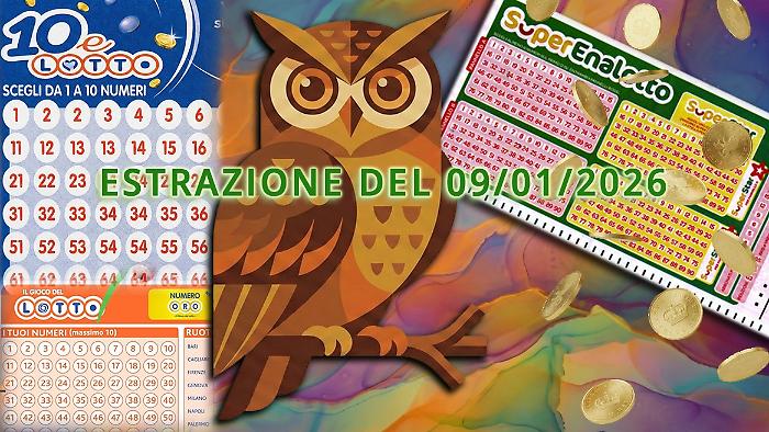 Lotto, Superenalotto e 10eLotto di oggi venerd&igrave; 9 gennaio: estrazioni e numeri vincenti 