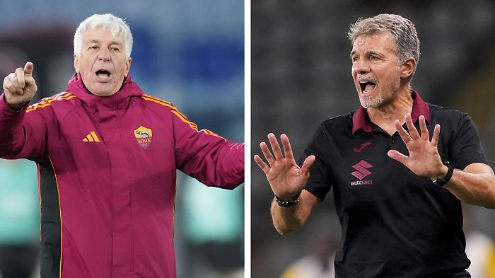Gian Piero Gasperini Roma e Marco Baroni Torino Coppa Italia ottavi di finale tv