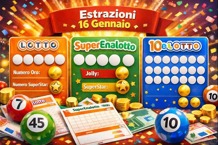 Estrazioni Lotto, Superenalotto, 10eLotto di oggi venerd&igrave; 16 gennaio: tutti i numeri vincenti