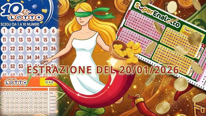 Lotto, Superenalotto, 10eLotto, estrazioni di oggi marted&igrave; 20 gennaio: i numeri vincenti. Jackpot oltre 108 milioni