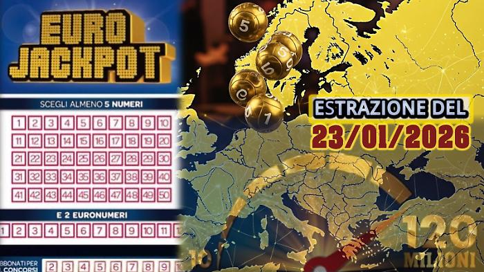 Eurojackpot, estrazione di oggi venerd&igrave; 23 gennaio: i numeri vincenti