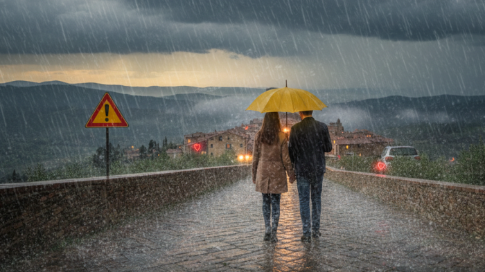 San Valentino con l&rsquo;ombrello: scatta l&rsquo;allerta gialla in Toscana