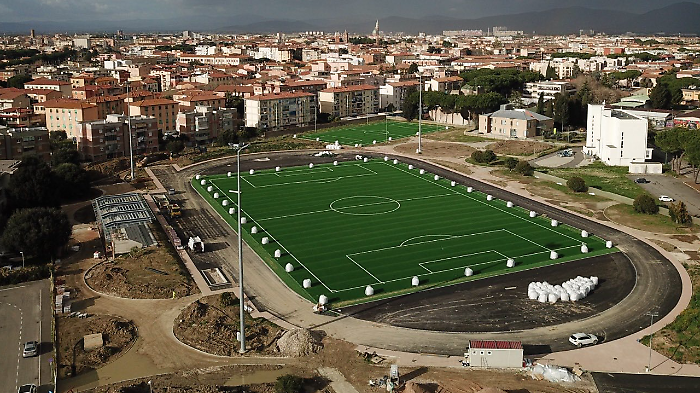 Cittadella dello studente, il nuovo volto dall&rsquo;alto: campo pronto e pista in arrivo