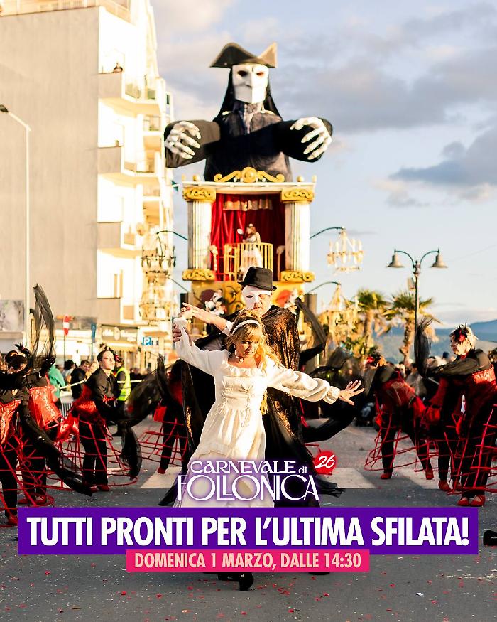 Dal tramonto al gran finale: il Carnevale di Follonica verso l&rsquo;ultimo show